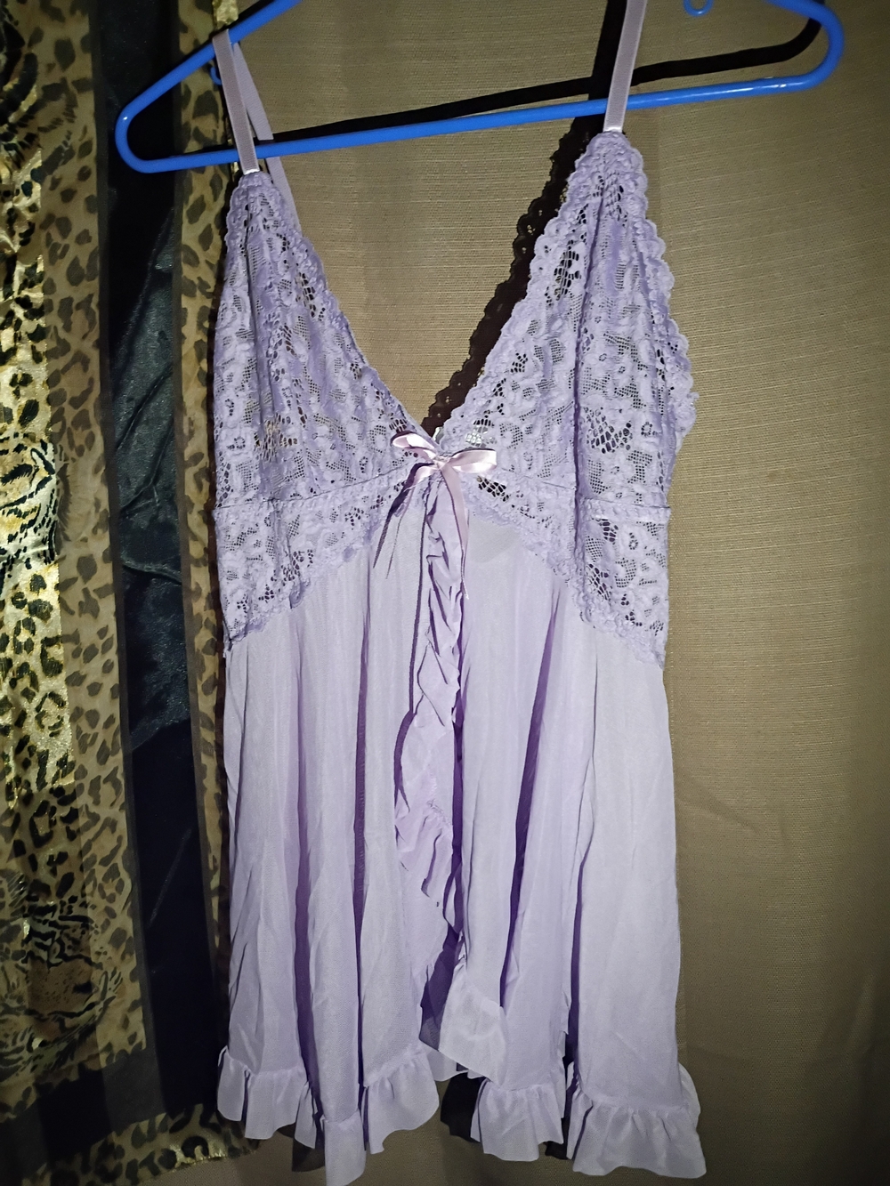 Lavender Lace Bandeau Chemise Sexy Woman's New Lingerie Outfit Set